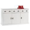 IDIMEX Paris Solid Pine Sideboard in White with 3 Doors and 3 Drawers view 3