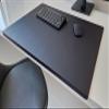 Angled Desk Mat with Edge Protection, Sanft Lux Leather, 90 x 47 cm, Black with Red Stitching view 2