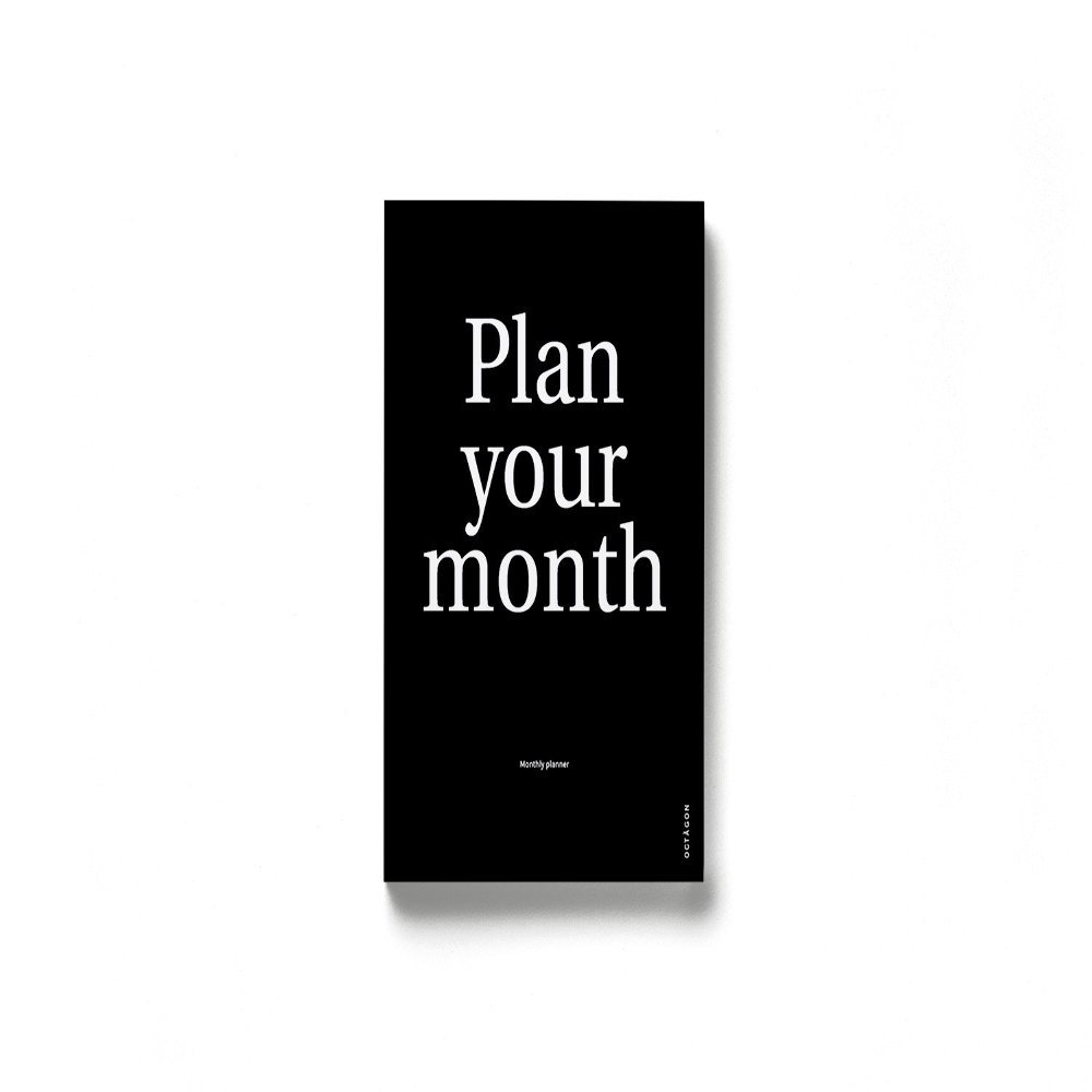 Octagon Monthly Planner, Black
