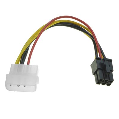 R03 Aukson 6-Pin PCIe to 4-Pin Molex Graphics Card Power Adapter Cable