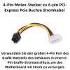 R03 Aukson 6-Pin PCIe to 4-Pin Molex Graphics Card Power Adapter Cable view 2