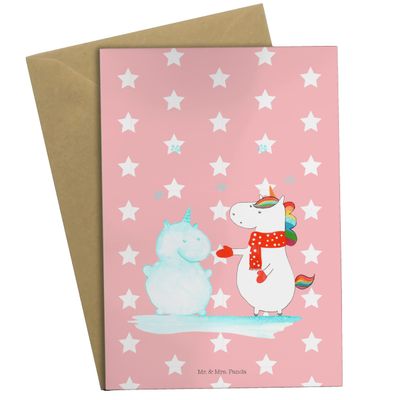 Mr. & Mrs. Panda Baby Card – Unicorn Snowman