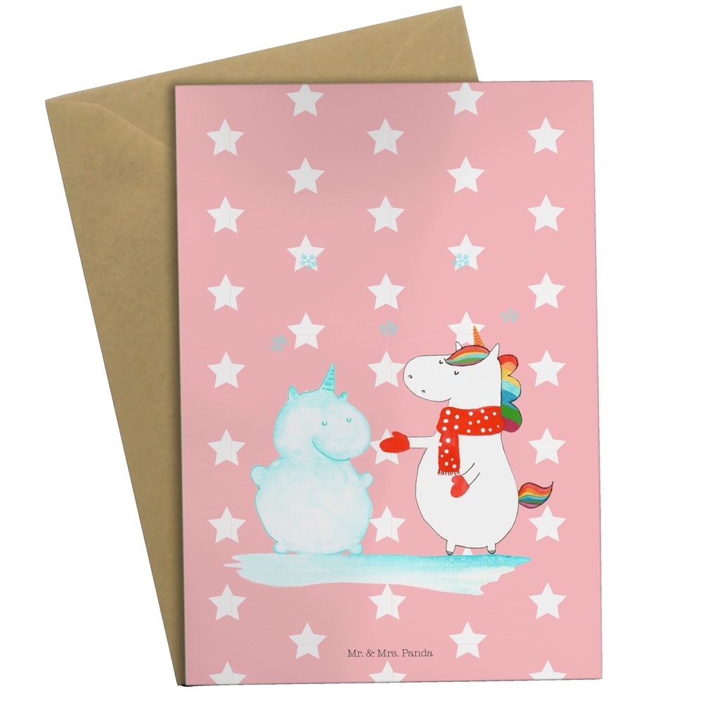 Mr. & Mrs. Panda Baby Card – Unicorn Snowman