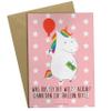 Mr. & Mrs. Panda Baby Card Unicorn with Balloon view 1