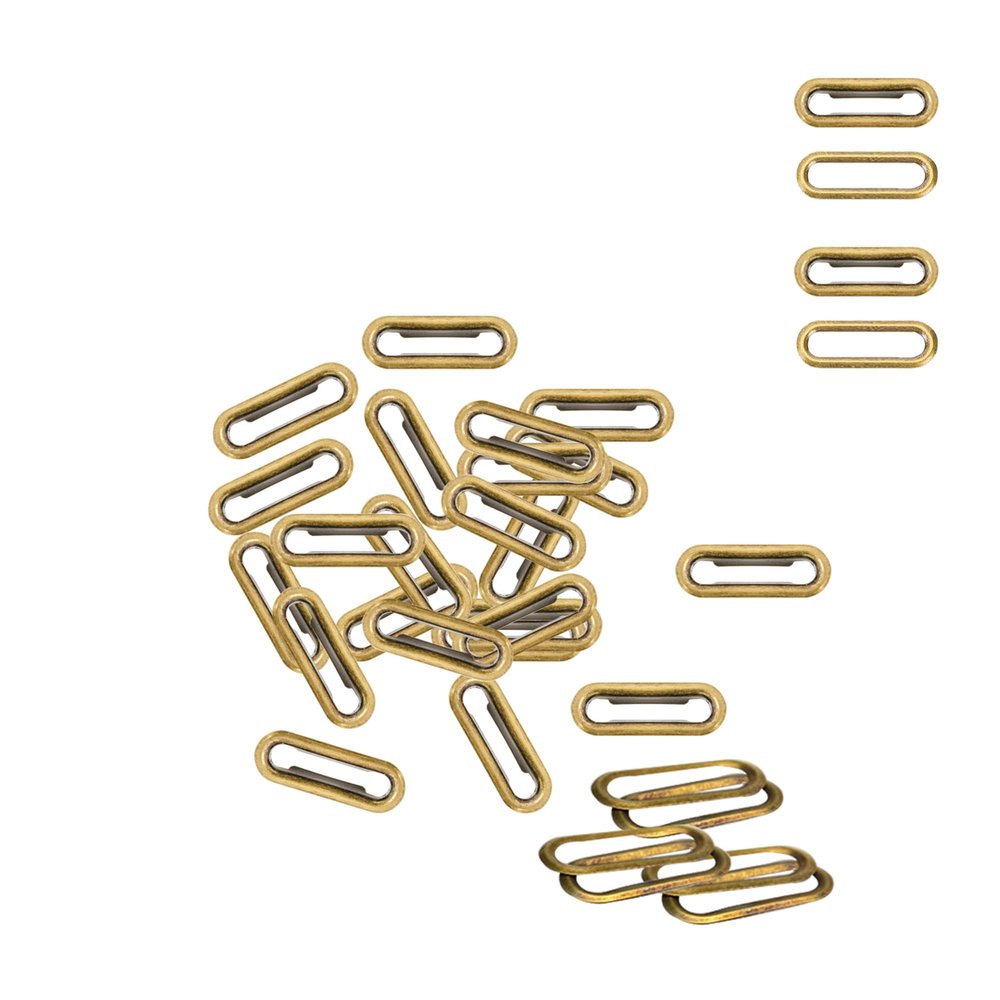 WedDecor Oval Brass Grommets with Washers, 25 mm, Bronze, 50-Pack