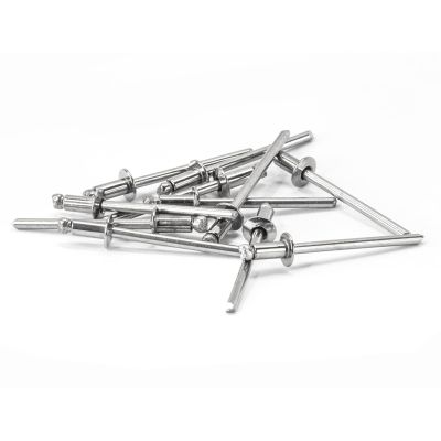 PRIOstahl Stainless Steel V2A Blind Rivets, Flat Head, DIN 7337, 5 × 20 mm, 100-Pack