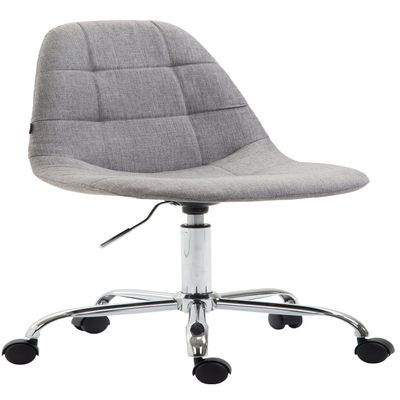 CLP Reims Office Chair with Fabric Upholstery | Desk Chair with Quilted Seat | Height-Adjustable Task Chair with Metal Frame | Gray