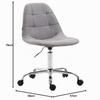 CLP Reims Office Chair with Fabric Upholstery | Desk Chair with Quilted Seat | Height-Adjustable Task Chair with Metal Frame | Gray view 2