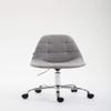 CLP Reims Office Chair with Fabric Upholstery | Desk Chair with Quilted Seat | Height-Adjustable Task Chair with Metal Frame | Gray view 4