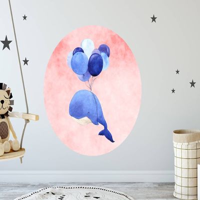 Whale Wall Sticker for Kids, 100 x 100 cm