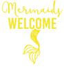 CLICKANDPRINT Mermaid Welcome Wall Decal, 150 x 37.1 cm, Sulfur Yellow view 1