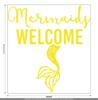 CLICKANDPRINT Mermaid Welcome Wall Decal, 150 x 37.1 cm, Sulfur Yellow view 3
