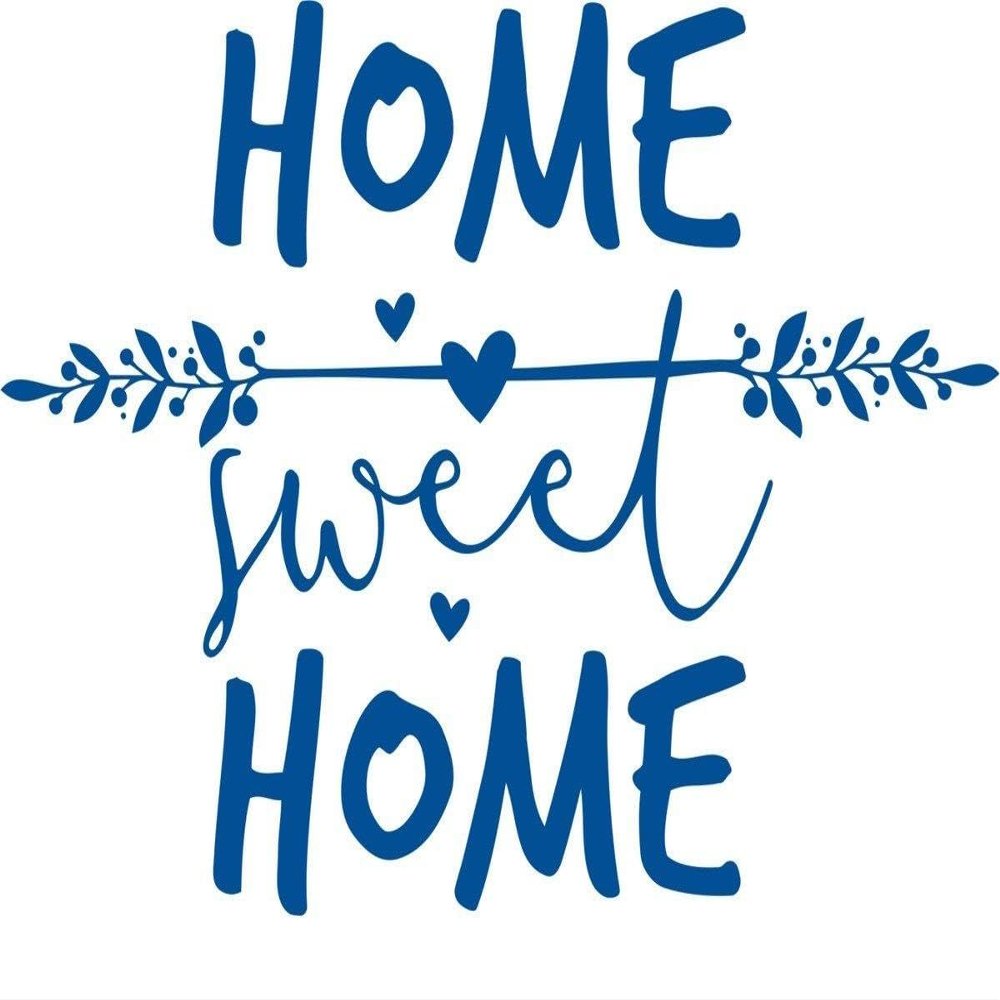 CLICKANDPRINT “Home Sweet Home” Wall Decal, 80 x 57.5 cm, Traffic Blue