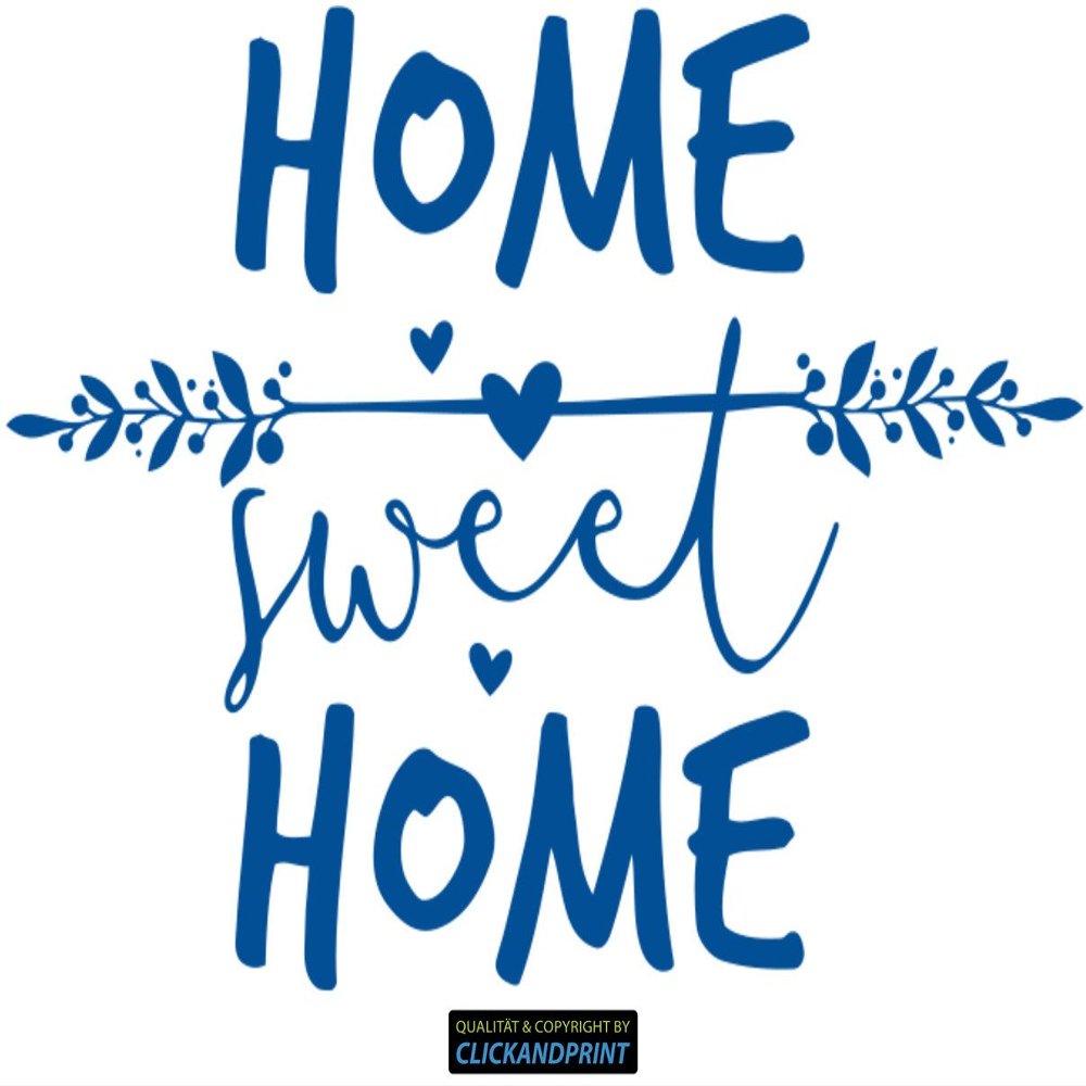 CLICKANDPRINT “Home Sweet Home” Decor Wall Decal, 170 x 42.1 cm, Traffic Blue