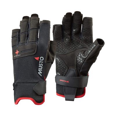 Musto Performance Sailing Short-Finger Gloves in Black - Adult Unisex - Flexible and Breathable Gloves for Water Sports