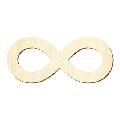 Plywood Infinity Symbol Cutout, 5–50 cm, 3 mm Poplar