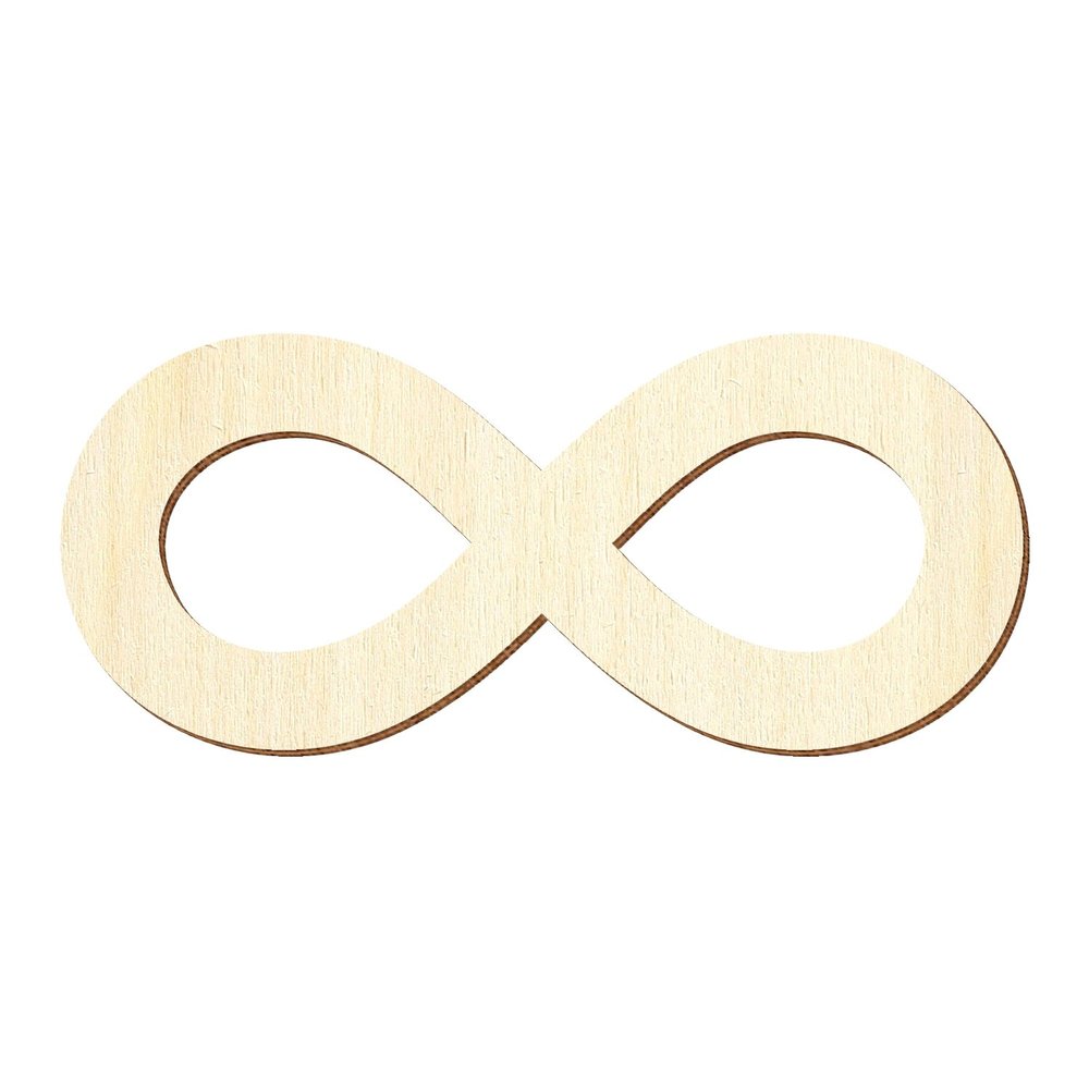 Plywood Infinity Symbol Cutout, 5–50 cm, 3 mm Poplar