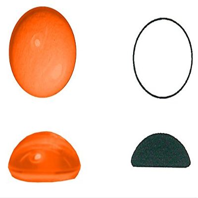 Ullmann Glass Muggelstein, Round, Transparent Orange
