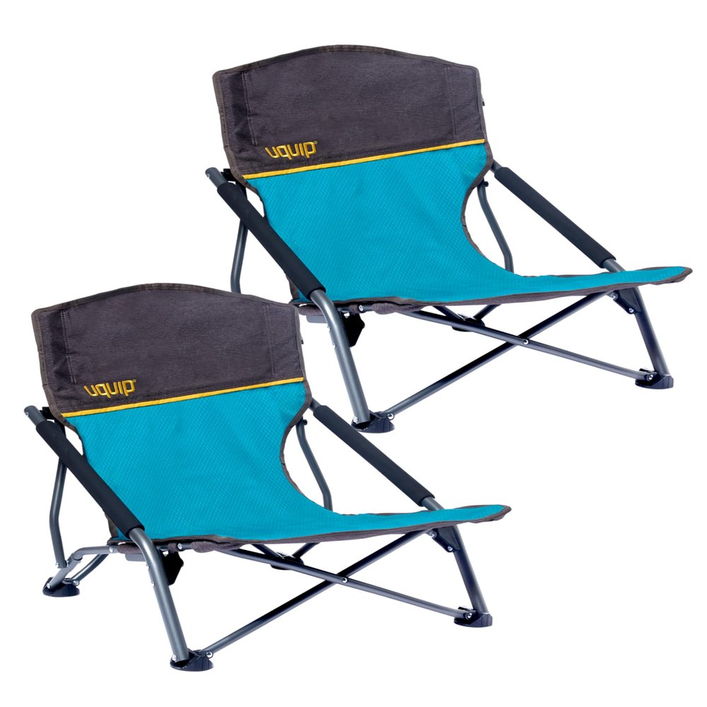 Uquip Mary Teal Beach Chair Set | 2 Folding Camping Chairs, 120 kg Capacity