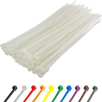 Gocableties White Cable Ties, 100 Pack, 300 x 7.6 mm, UV-Resistant
