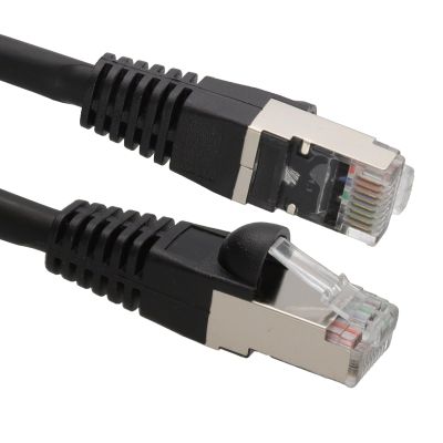 kenable Cat6A S/FTP Network Cable LSZH RJ45 Ethernet Patch Cable, 10 Gigabit, 600 MHz, 5 m, Black