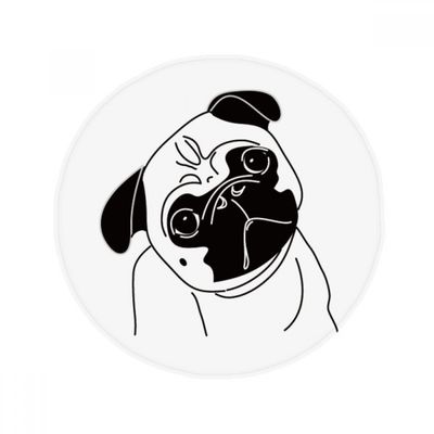 DIYthinker Black Cartoon Dog Illustration Pattern Non-Slip Round Floor Mat, 80 cm