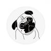 DIYthinker Black Cartoon Dog Illustration Pattern Non-Slip Round Floor Mat, 80 cm view 1