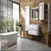 Vladon Aloha V2 Bathroom Vanity Cabinet, Made in Germany, Matte White Body, High-Gloss White Fronts with Sand Gray Accents view 2