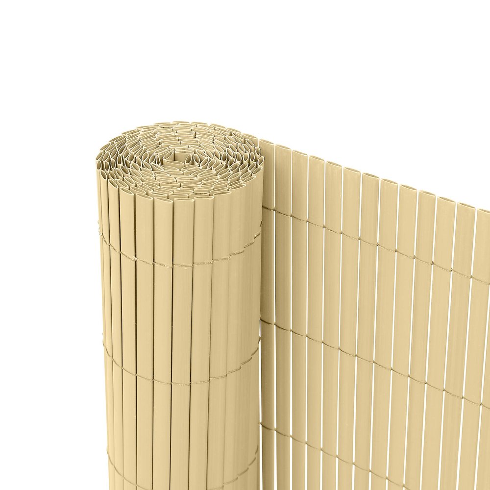 Ribelli PVC Privacy Screen Fence for Balcony and Garden, Bamboo, 90 x 900 cm