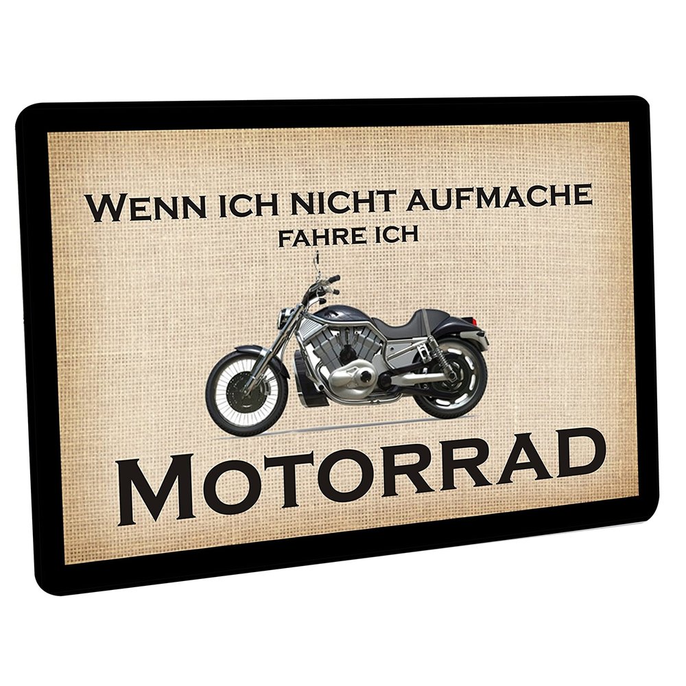 Crealuxe Doormat “If I Don’t Open the Door, I Ride a Motorcycle” – 60 x 40 cm