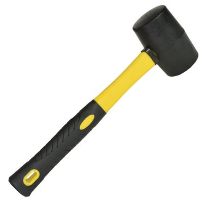16 oz Black Non-Marking Rubber Mallet with Fiberglass Handle
