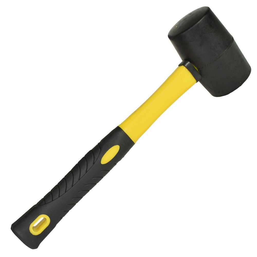 16 oz Black Non-Marking Rubber Mallet with Fiberglass Handle