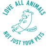 CLICKANDPRINT "Love All Animals—not just Your Pets" Wall Sticker, 210 x 29.4 cm, Turquoise view 1