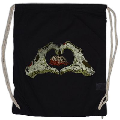 Urban Backwoods Zombie Heart Drawstring Gym Bag
