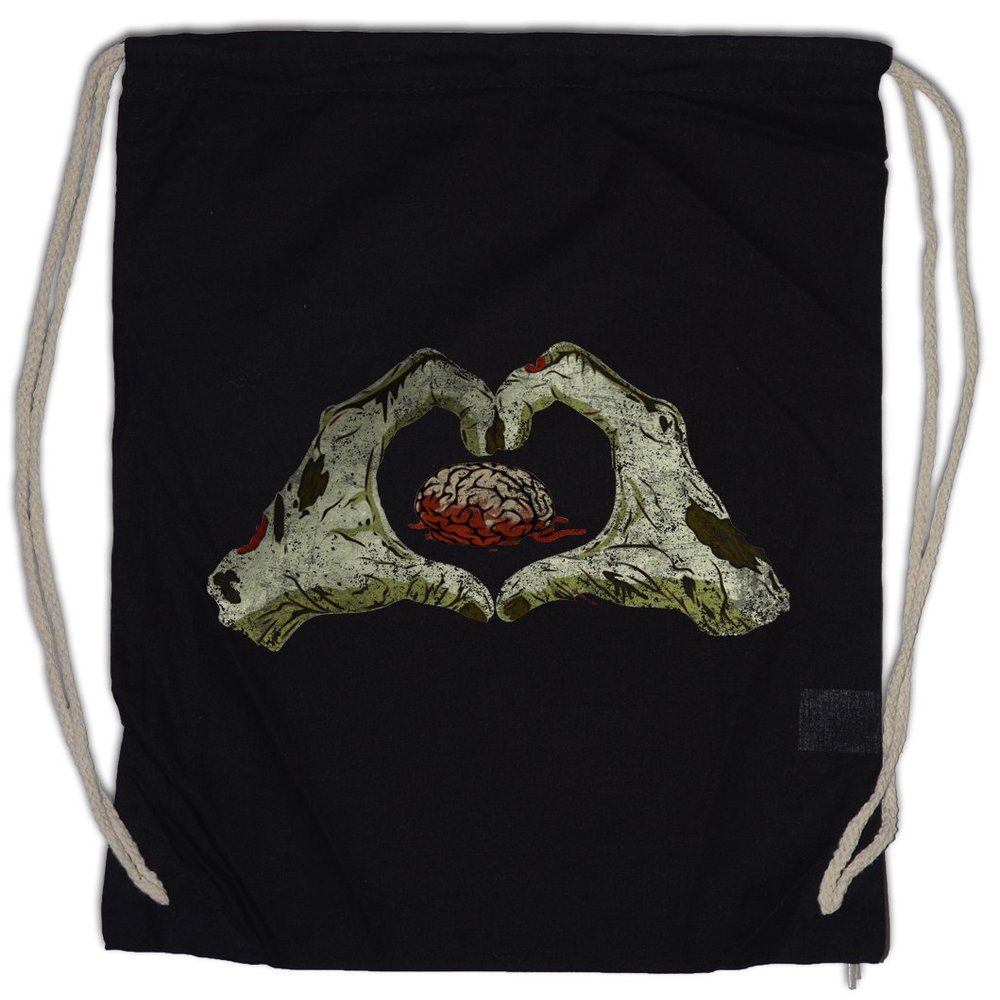 Urban Backwoods Zombie Heart Drawstring Gym Bag