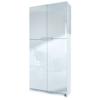 Vladon Logan V1 Office Cabinet, Made in Germany, 5 Compartments, 4 Doors, Matte White/High-Gloss White, 82 x 185 x 37 cm view 1