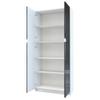 Vladon Logan V1 Office Cabinet, Made in Germany, 5 Compartments, 4 Doors, Matte White/High-Gloss White, 82 x 185 x 37 cm view 3