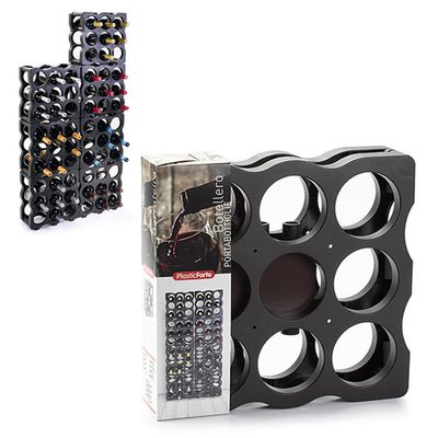 Viscio Trading 179621 Modular Bottle Rack, 9 Compartments, Anthracite, 34.5 x 36 x 17 cm