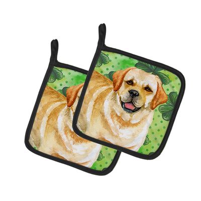 Caroline's Treasures BB9838PTHD Golden Retriever Decorative Potholders, Fabric, St. Patrick's Day