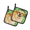 Caroline's Treasures BB9838PTHD Golden Retriever Decorative Potholders, Fabric, St. Patrick's Day view 1