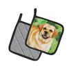 Caroline's Treasures BB9838PTHD Golden Retriever Decorative Potholders, Fabric, St. Patrick's Day view 2