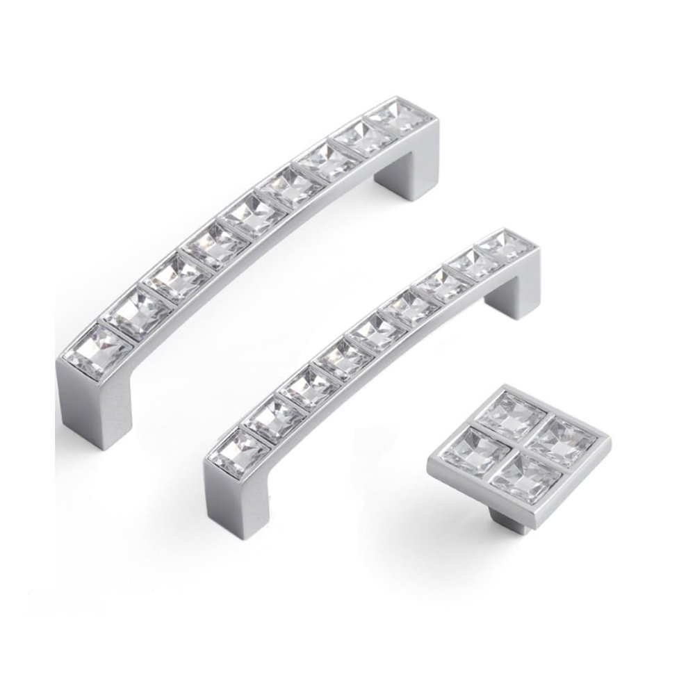 Voleseni Crystal Bar Cabinet Handle, 64 mm Hole Spacing