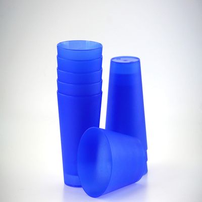 S&S-Shop 100 Blue Plastic Drinking Cups, 0.4 L - Reusable Party Cups
