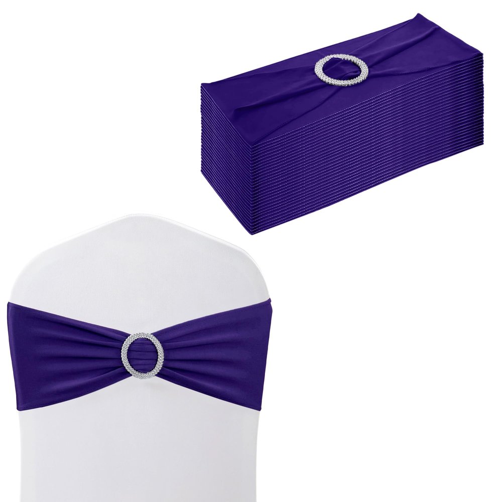 Weddecor Spandex Chair Sash with Slide Buckle, Aquamarine Blue, 15 x 70 cm, 1 Piece