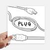 DIYthinker USB Plug Cord Hand-Drawn Stickers, 4-Piece Set, 20 x 20 cm, Multicolor view 1