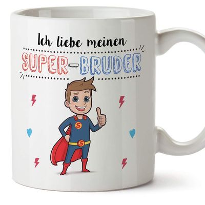 Mugffins Brother Mug – I Love My Super Brother, 350 ml Ceramic Coffee Cup