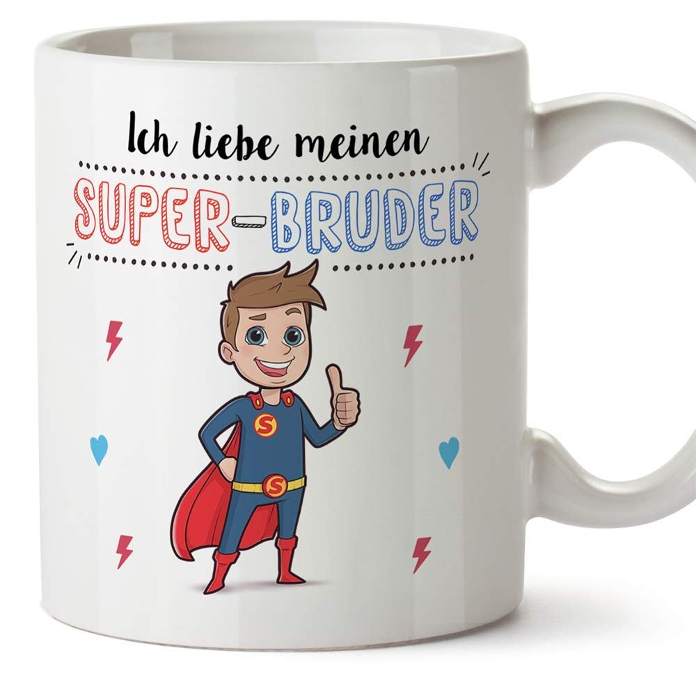 Mugffins Brother Mug – I Love My Super Brother, 350 ml Ceramic Coffee Cup
