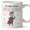 Mugffins Brother Mug – I Love My Super Brother, 350 ml Ceramic Coffee Cup view 1