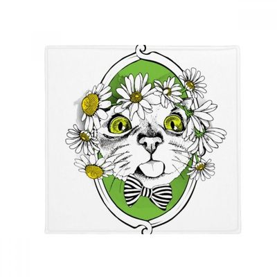 DIYthinker Flower Bow Cat Head Protection Non-Slip Pet Mat, Square, 80 cm