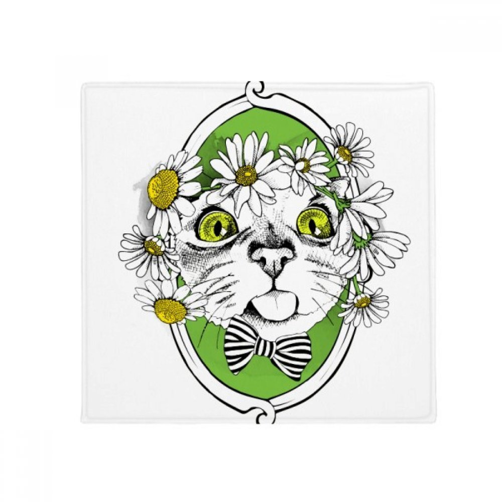 DIYthinker Flower Bow Cat Head Protection Non-Slip Pet Mat, Square, 80 cm